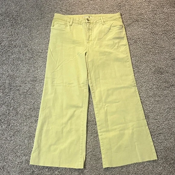 Kut from the Kloth Meg Flare Jeans in Yellow Size 14 - Picture 4 of 7